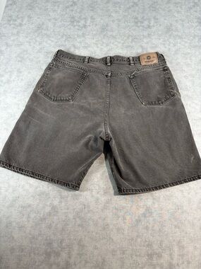 Vintage Wrangler Denim Shorts 40 Black Faded Distressed Workwear